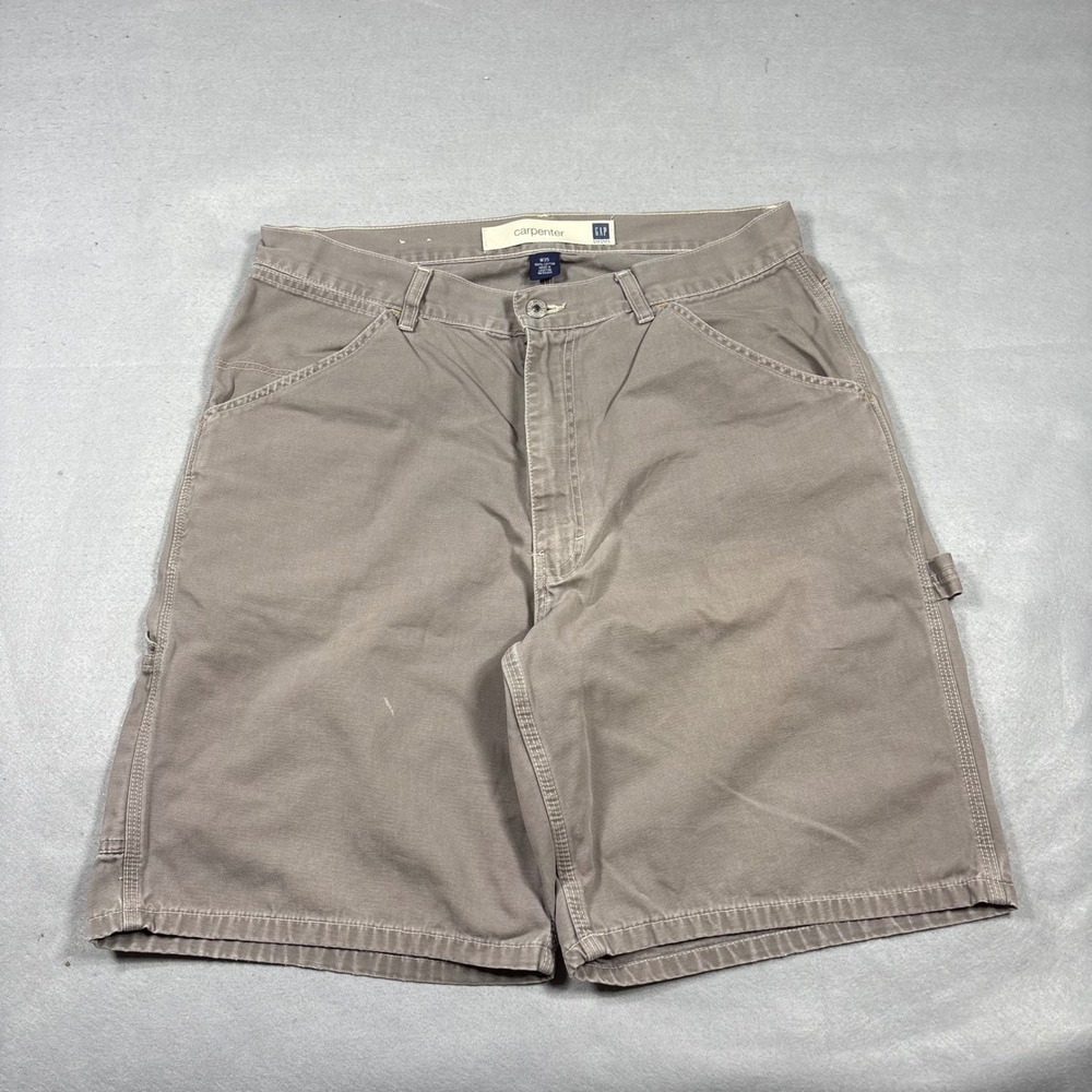 Gap Factory Store Mens Babby Carpenter Shorts W35 Brown Canvas Utility Workwear